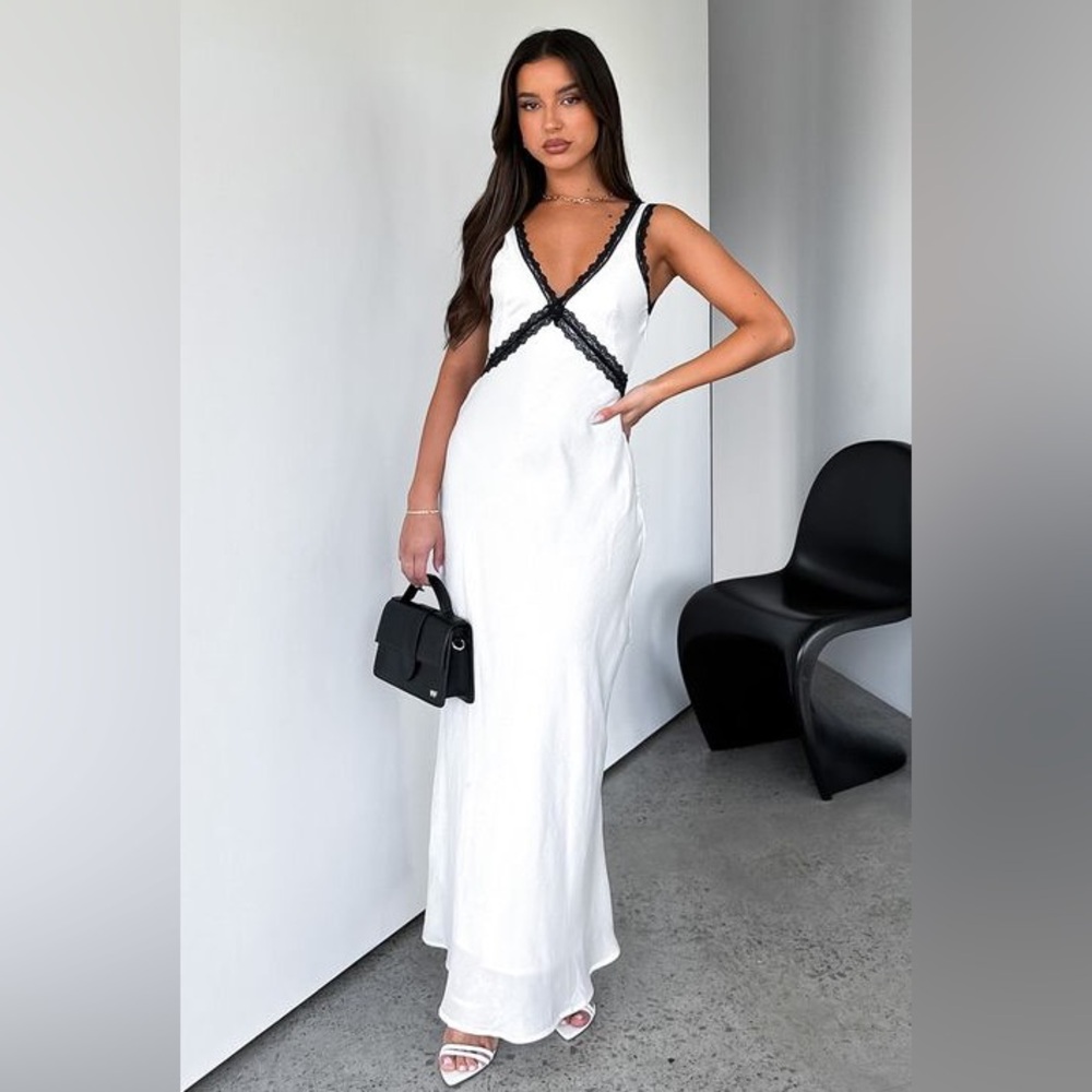 White fox event ready maxi dress